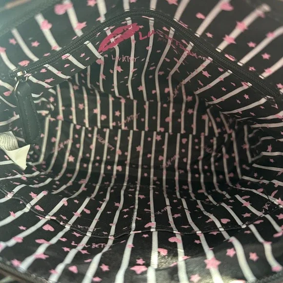 New Betsey Johnson Leopard Brown Satchel Crossbody Handbag Cat Face Black - Picture 4 of 4